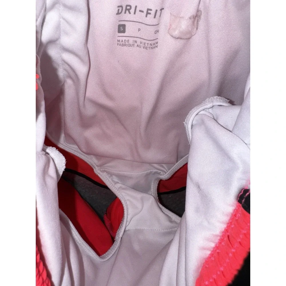 Nike Running Shorts Girls Small Coral Pink Lined Drawstring Two‎ Tone Y2k Active